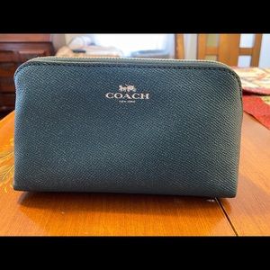 Coach small cosmetic teal